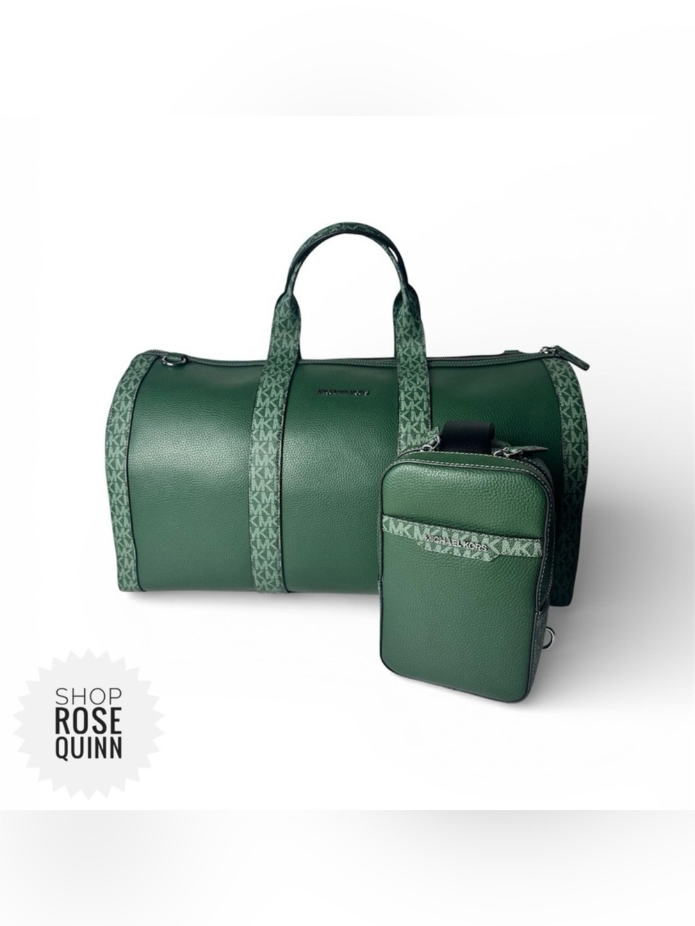 MICHAEL KORS | Green Pebbled Leather Duffel and Sling Bag Bundle NWT